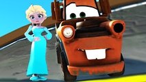 ELSA THE SNOW QUEEN Riding Tow Mater Truck and Horses Animals Cars with Princess Anna!