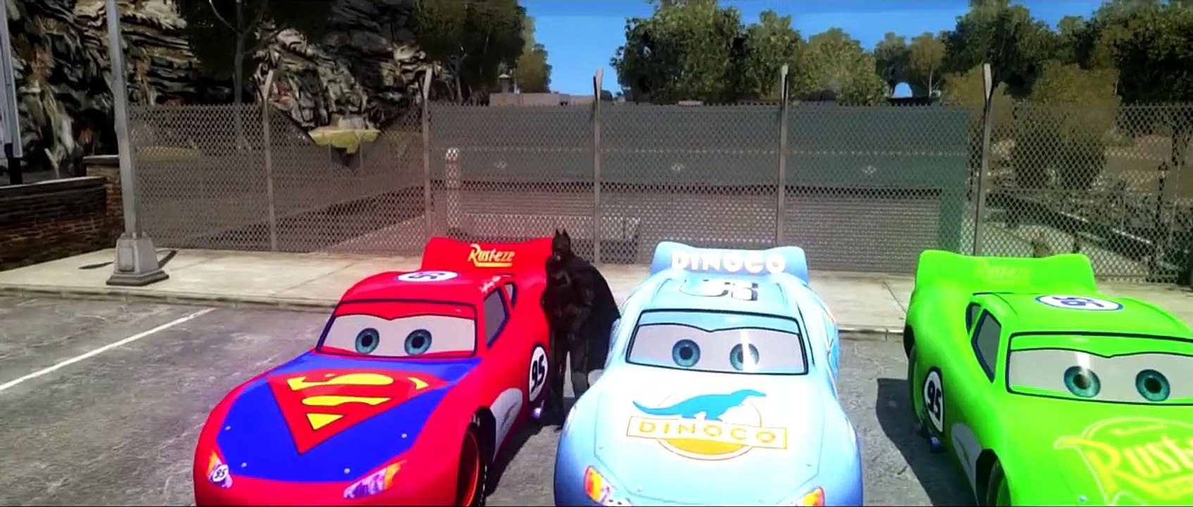 Disney CARS Lightning McQueen in different colours Green Yellow Spiderman Superman Arabalar , HD online free 2016