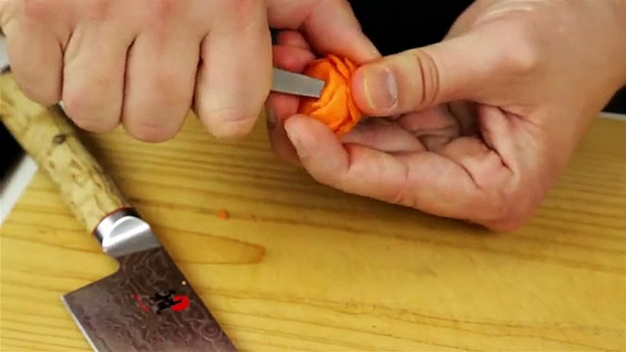 How to Make a Carrot Rose Garnish