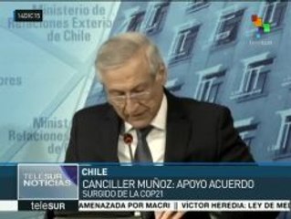 Canciller chileno respalda acuerdo de la COP21 sobre cambio climático