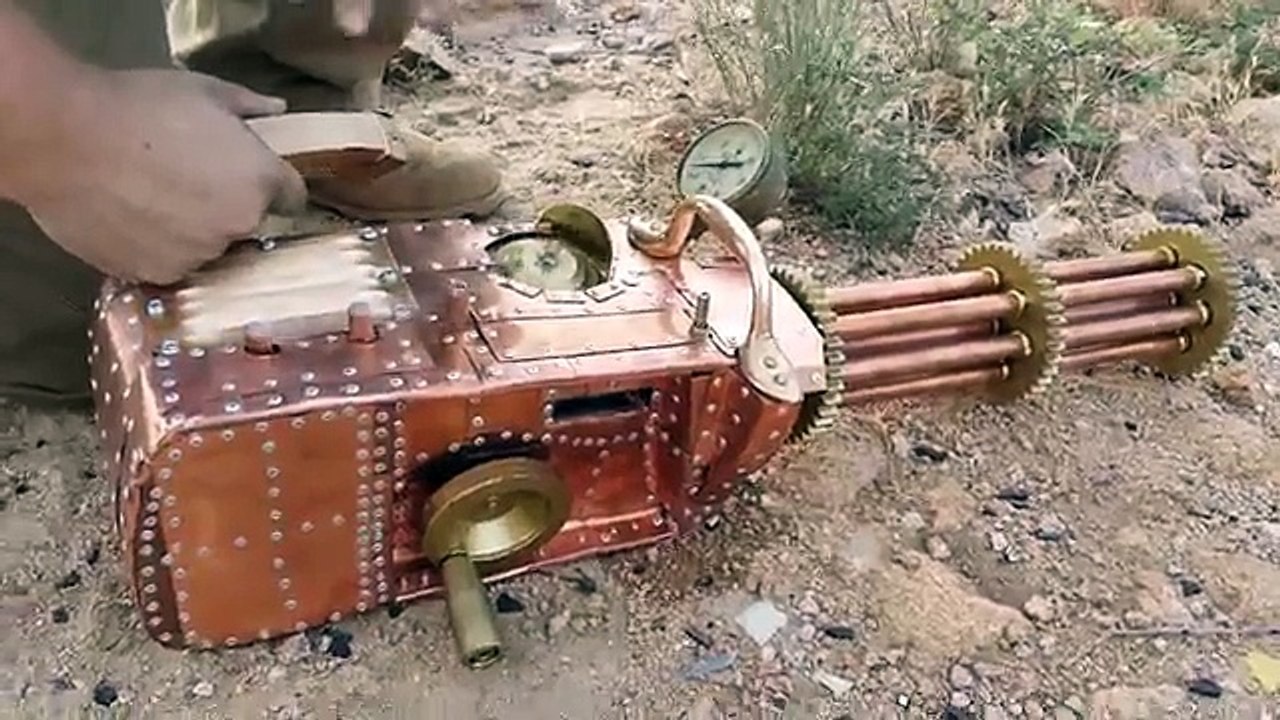 Functional .22 Cal Steampunk Gatling Gun