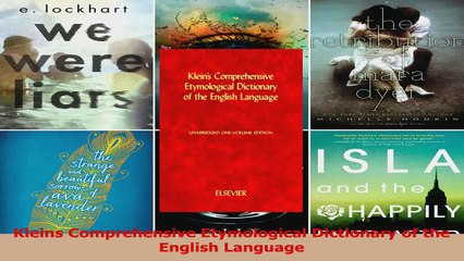 Download  Kleins Comprehensive Etymological Dictionary of the English Language Ebook Online