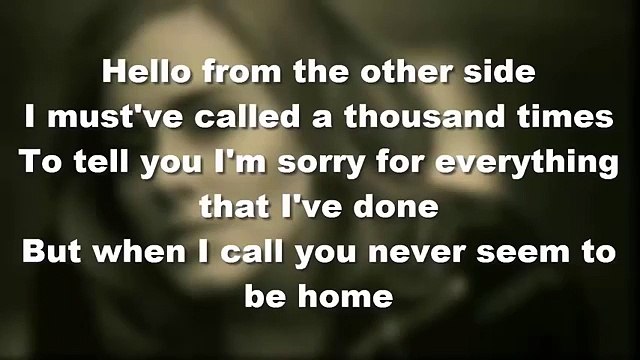 Adele Hello Lyrics (audio) - Hello Adele (Lyrics Video) Adele - Hello