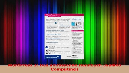 Download Video: Lesen  WordPress 3 Das umfassende Handbuch Galileo Computing Ebook Frei