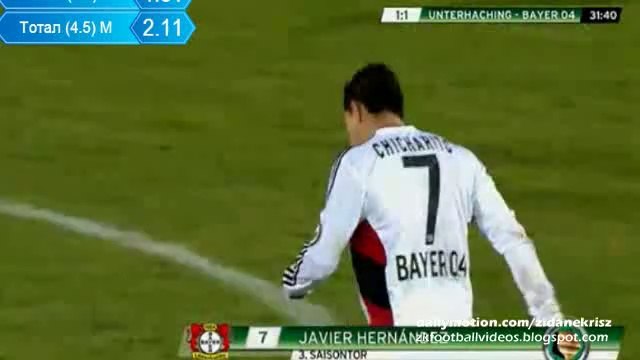 Javier Chicharito Hernández 1:1 | Unterhaching v. Bayer Leverkusen 15.12.2015 HD DFB Pokal
