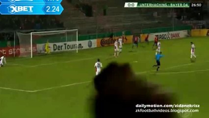 1-0 Maximilian Bauer Goal - Unterhaching - Bayer 04 Leverkusen 15.12.2015 HD DFB Pokal
