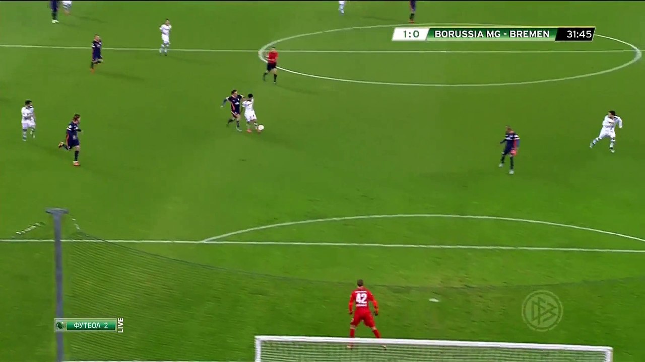1-0 Lars Stindl Goal Unterhaching - Bayer Leverkusen - 15.12.2015, Mönchengladbach 1-0 Werder Bremen