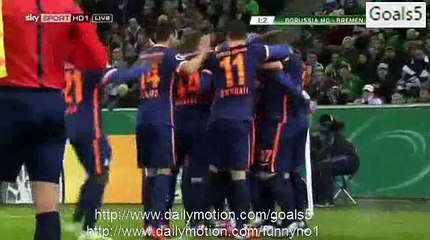 Jannik Vestergaard Goal Monchengladbach 1 - 2 Bremen DBF Pokal 15-12-2015