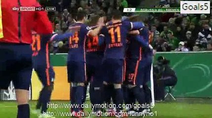 Jannik Vestergaard Goal Monchengladbach 1 - 2 Bremen DBF Pokal 15-12-2015