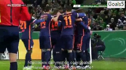 Jannik Vestergaard Goal Monchengladbach 1 - 2 Bremen DBF Pokal 15-12-2015