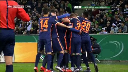 Jannik Vestergaard Goal - B. Monchengladbach 1-2 Werder Bremen - 15-12-2015 DFB Pokal