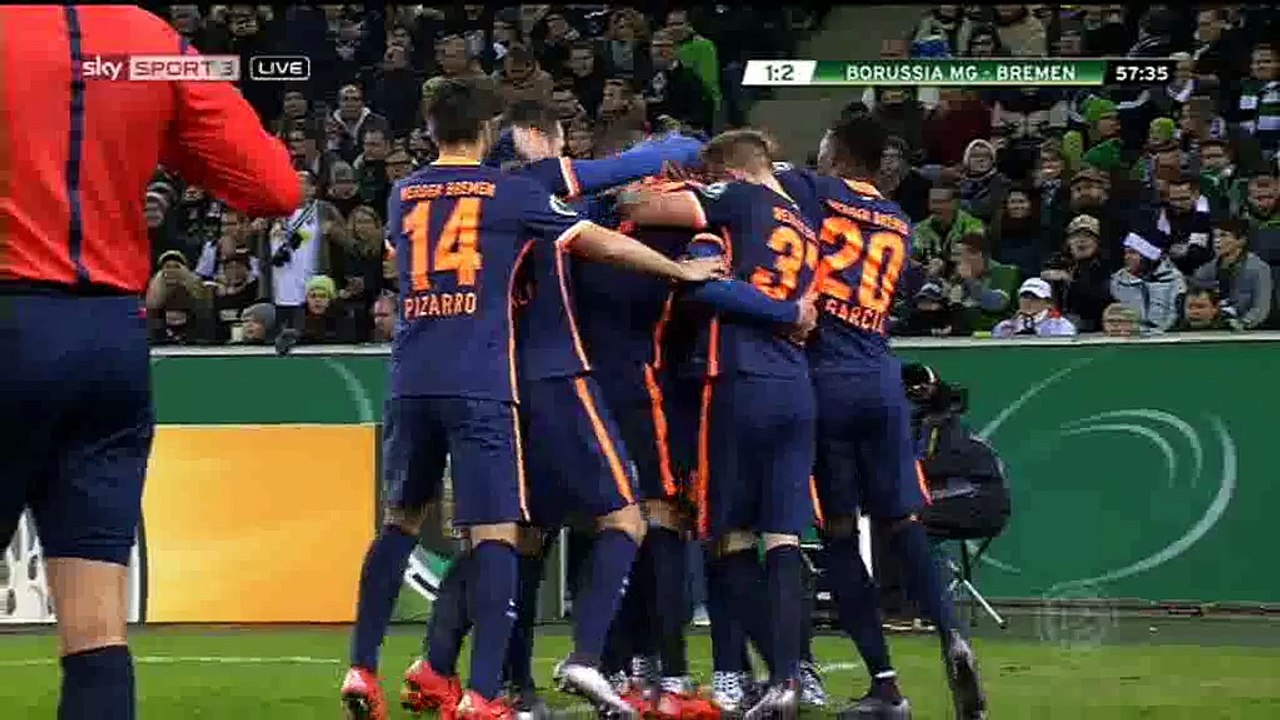Jannik Vestergaard Goal - B. Monchengladbach 1-2 Werder Bremen - 15-12-2015 DFB Pokal