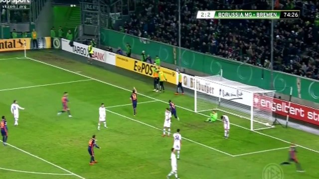 Claudio Pizarro Goal 2-3 / Borussia Monchengladbach vs Werder Bremen (DFB POKAL) 15.12.2015 HD