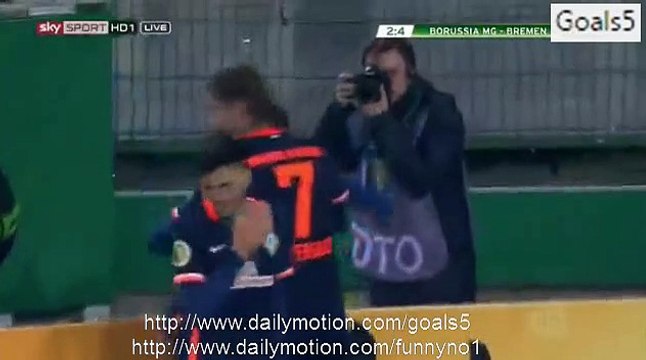 Anthony Ujah Goal Monchengladbach 2 - 4 Bremen DBF Pokal 15-12-2015