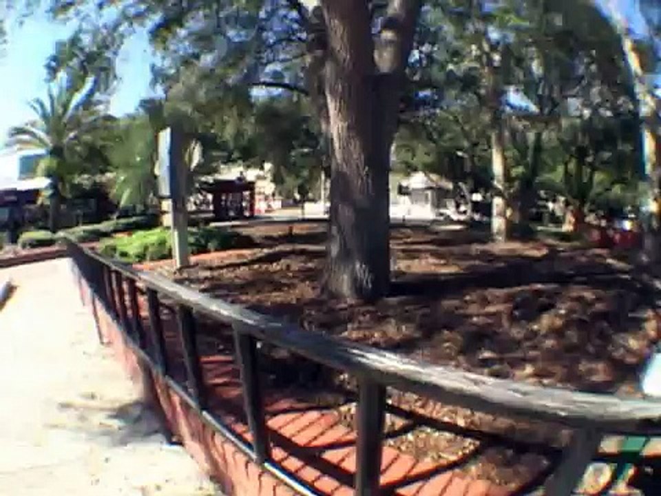 broken balls on a handrail