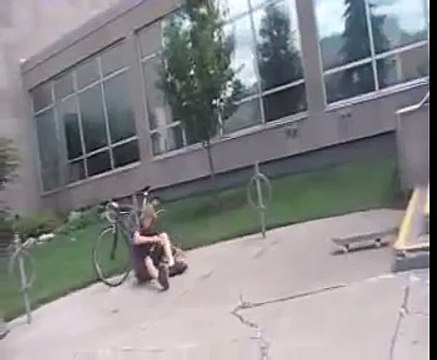 HEAD HITS METAL BAR SKATEBOARD BAIL