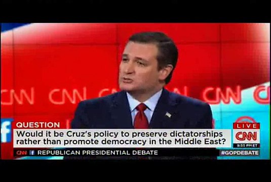 Ted Cruz explains when and how to prop up dictators