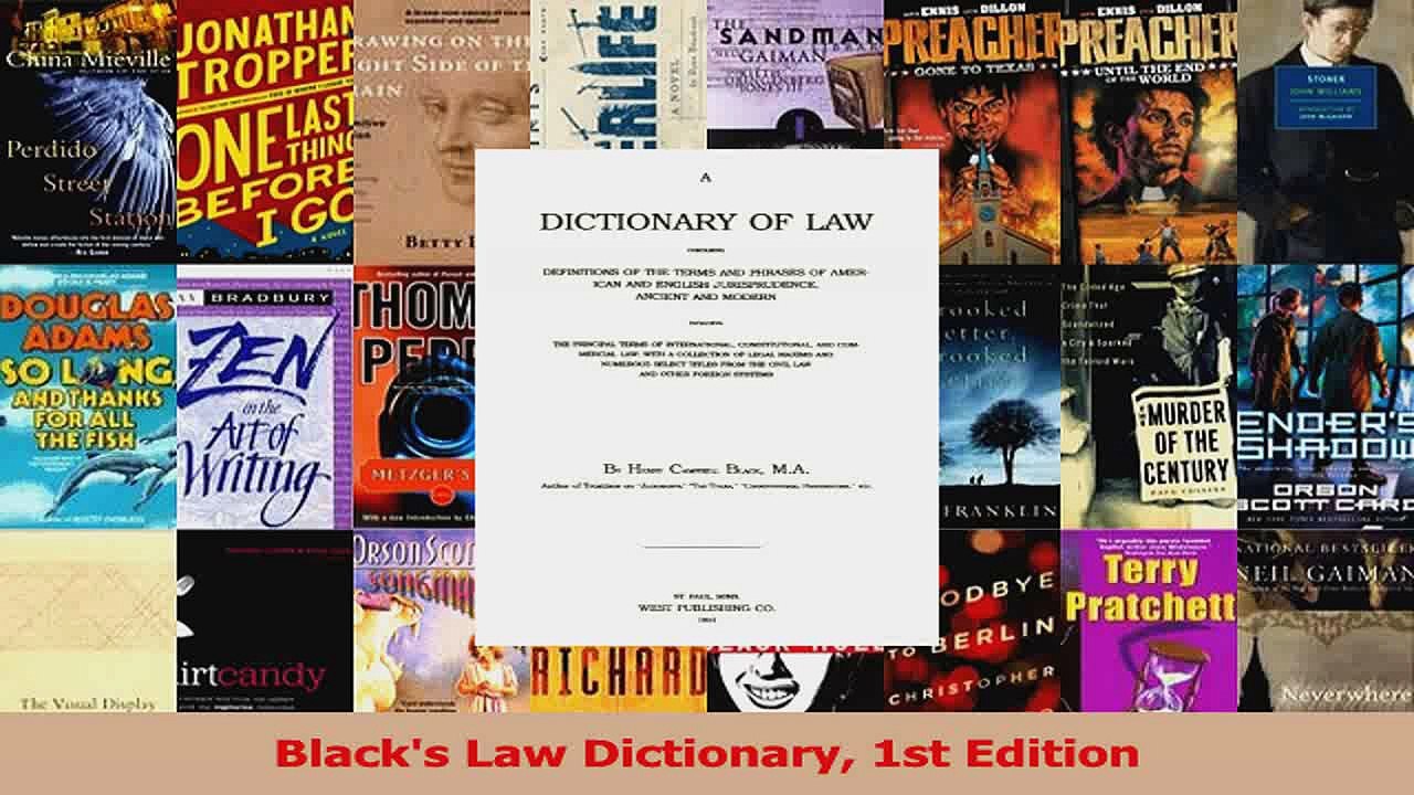 PDF Download  Blacks Law Dictionary 1st Edition PDF Full Ebook
