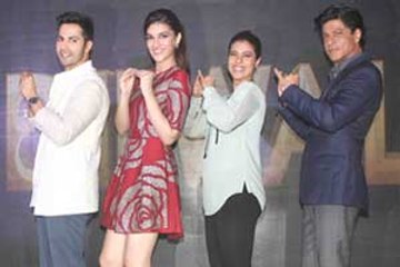 SRK, Kajol, Varun & Kriti go 'Tukur Tukur' at the song launch