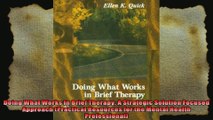 Doing What Works in Brief Therapy A Strategic Solution Focused Approach Practical