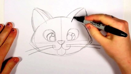 How To Draw A Cute Kitten Face Tabby Cat Face Drawing CC
