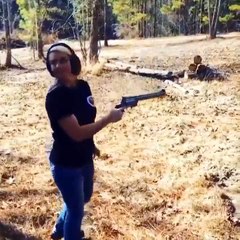 Girl Shoots a Handgun Bigger Than Her and Handles It Well!