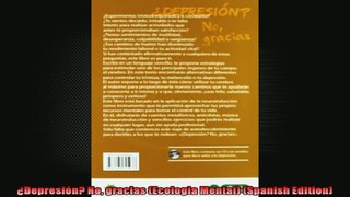 Depresión No gracias Ecologia Mental Spanish Edition