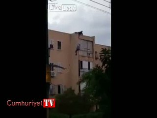 Yakalanacağı sırada yere çakıldı