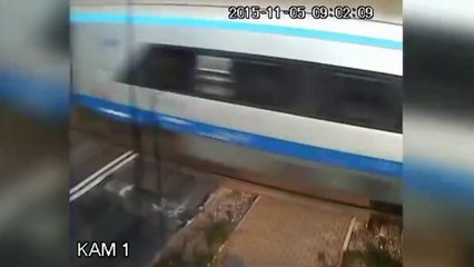 Cyclist crashes into train in Poland