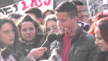 Report TV - Protestojnë studentë e tregtarë Jo taksave e reformës në arsim