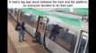 Man's leg stuck between the train and platform