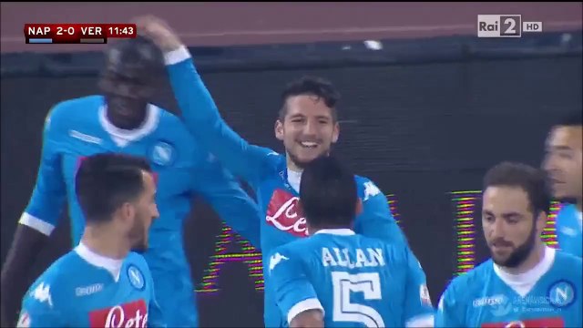 2-0 Dries Mertens Goal Italy Coppa Italia Round 5 - 16.12.2015, SSC Napoli 2-0 Hellas Verona