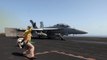 AWESOME SOUND us navy F 18 take off and landing on aircraft carrier