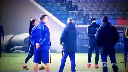 Lionel Messi Laughing and Joking in Barcelona training before the Mundialito semi-final