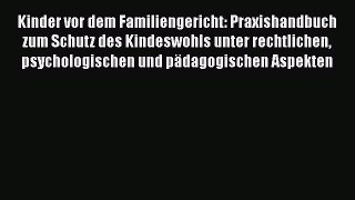 Kinder vor dem Familiengericht: Praxishandbuch zum Schutz des Kindeswohls unter rechtlichen