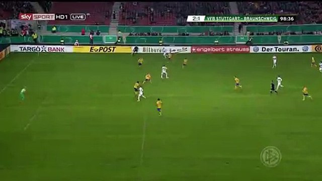 Timo Werner Goal - VfB Stuttgart 2-1 Braunschweig - 16-12-2015 - DFB Pokal