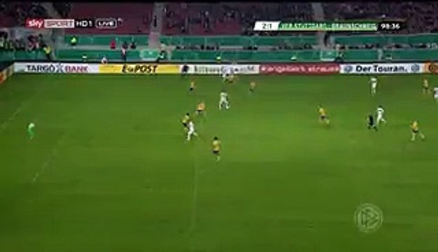 Timo Werner Goal - VfB Stuttgart 2-1 Braunschweig - 16-12-2015 - DFB Pokal -