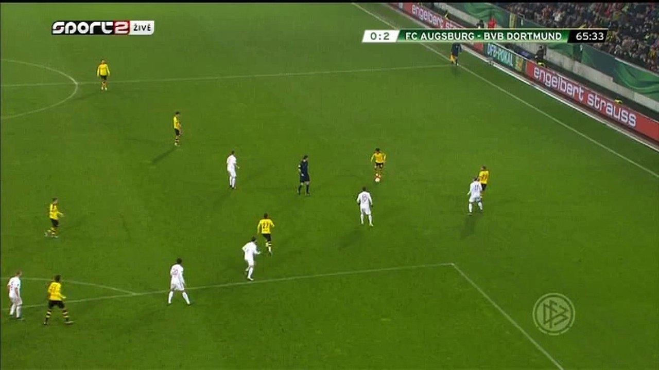 0-2 Henrikh Mkhitaryan Goal Germany  DFB Pokal  Round 3 - 16.12.2015, FC Augsburg 0-2 Borussia Dortmund