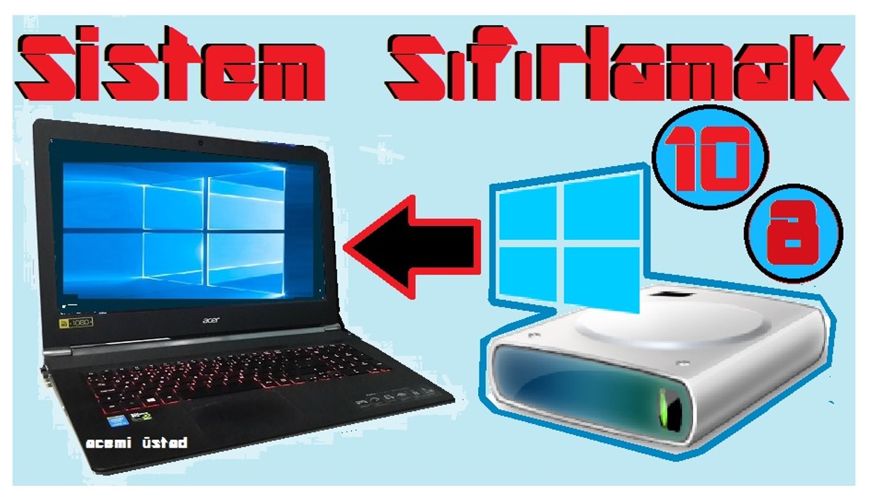 Windows 8 - 10 -Sıfırlama ,Sistemi Yenileme Kurulumu (Kolay Format) Sesli Videolu Anlatım. Detaylı