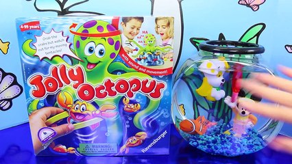 Jolly Octopus Board Game Challenge Toy Review with Fish Bowl of Bubble Guppies, Mickey Mou