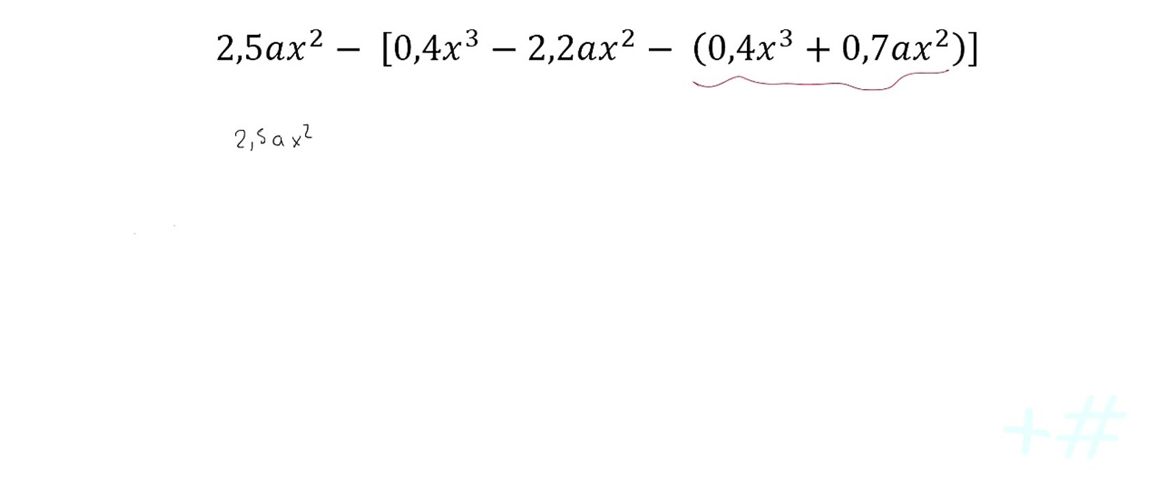 Reducción de términos. Ej. 9