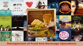 Download  Management of Food And Beverage Operations PDF Online