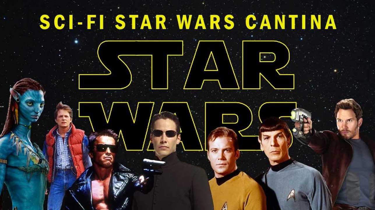 Sci-Fi Star Wars Cantina (Iconic Sci-Fi Movie Characters Crash The Star Wars Cantina Scene)