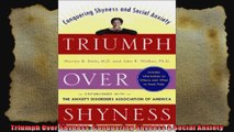 Triumph Over Shyness Conquering Shyness  Social Anxiety