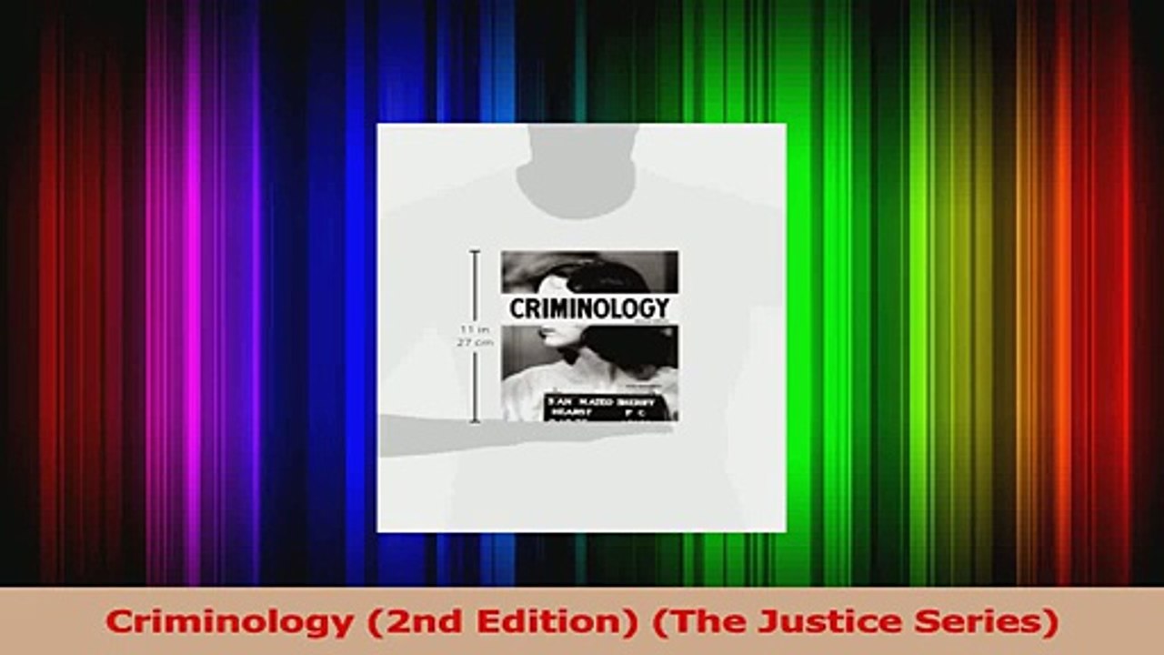 PDF Download  Criminology 2nd Edition The Justice Series Download Online