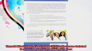 Thyroid Mind Power The Proven Cure for HormoneRelated Depression Anxiety and Memory Loss