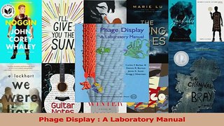 Read  Phage Display  A Laboratory Manual Ebook Free