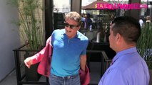 Sylvester Stallone Jokes About His Muscles Leaving Lunch 8.4.15 TheHollywoodFix.com