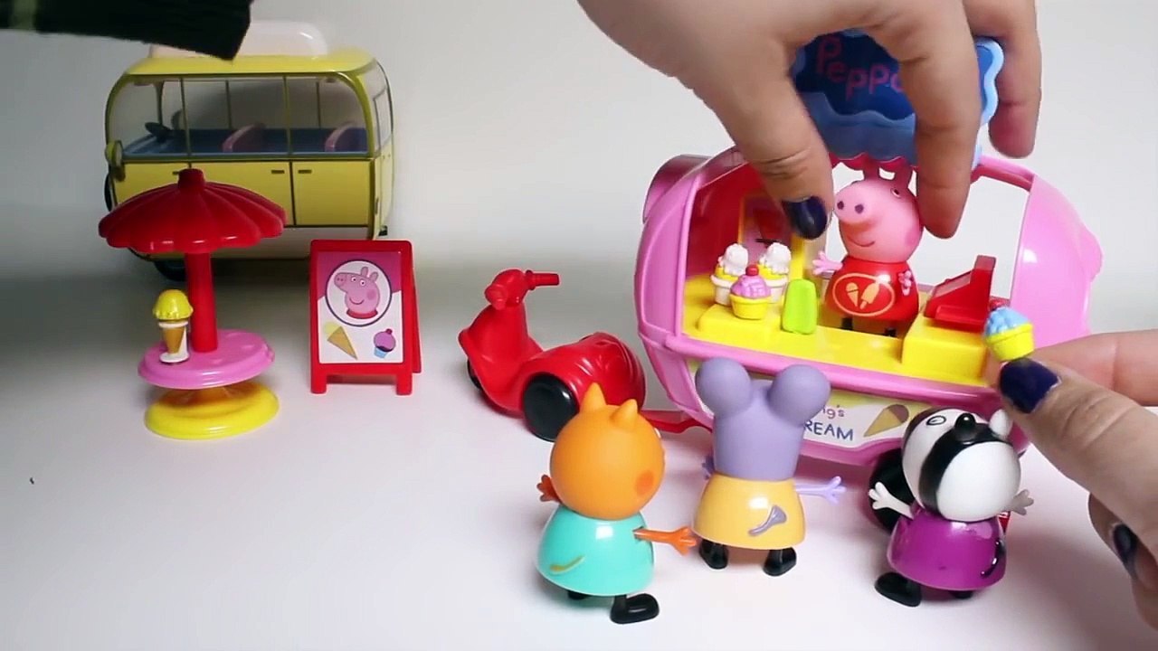 Peppa Pigs Theme Park Ice Cream Van Peppa Pig Furgoneta de los Helados Juguetes de Peppa