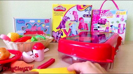 Learning Toy Kitchen set funny video for kids PlayClayTV kitchen playset toys